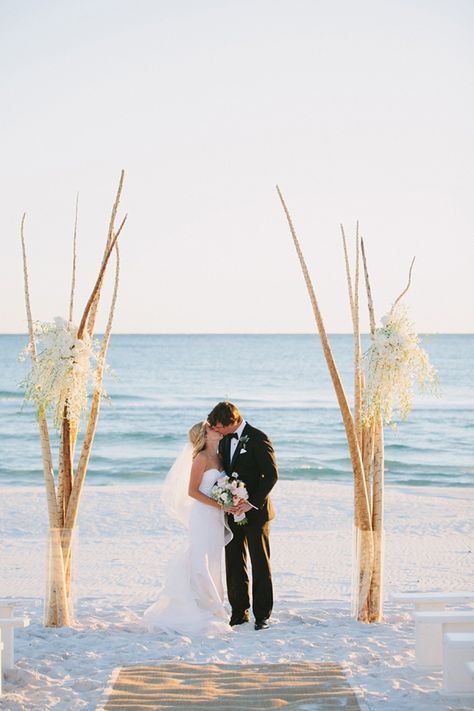 Wedding Ceremony Arches, Beach Wedding Ceremony Arch, Unique Beach Wedding, Ceremony Arches, Beach Wedding Arch, Beach Wedding Ceremony, Wedding Ceremony Ideas, Sea Wedding, Beach Wedding Reception