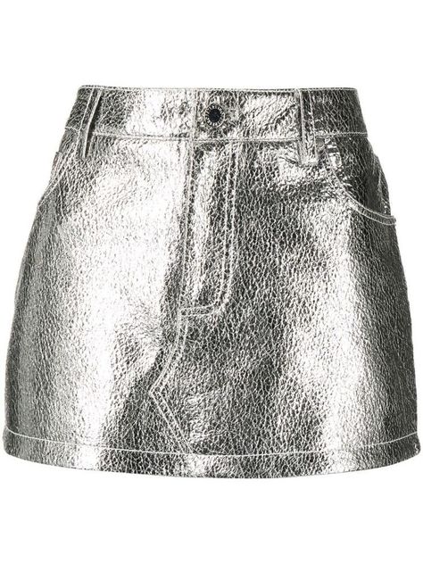 Metallic Outfit Ideas, Silver Skirt Outfit, Metalic Skirt, Metallic Skirt Outfit, Sparkly Clothes, Metallic Clothing, Silver Metallic Skirt, Silver Clothes, Silver Mini Skirt