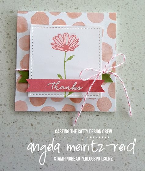 Flowers Box Gift, 3x3 Cards, Pink Crafts, Daisy Cards, Mini Cards, Thank You Note Cards, Gift Diy, Stamping Up Cards, Square Card