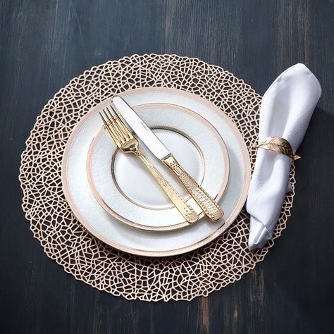 Brilliant Floral Lace 18 pc Dinnerware Set, Service for 6 | Wayfair Gold Placemats, China Dinnerware Sets, Bone China Dinnerware, Stoneware Dinnerware Sets, Stoneware Dinnerware, Gold Cream, Dinner Sets, Serving Piece, China Dinnerware