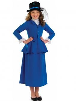 World Book Day children's costumes to buy | TheSchoolRun Mary Poppins Disfraz, Blue Victorian Dress, Victorian Dress Costume, Pioneer Costume, Characters Costumes, Mary Poppins Costume, English Characters, Girls Fancy Dress, Book Day Costumes