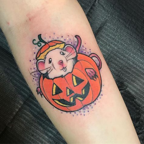 Thanks for getting this festive #Halloween rat @rae_low0514 ! Animal Tattoos For Women, Rat Tattoo, Pumpkin Tattoo, Halloween Tattoo, My Lil Pony, Matching Tattoo, Girly Tattoos, Halloween Tattoos, Tat Ideas