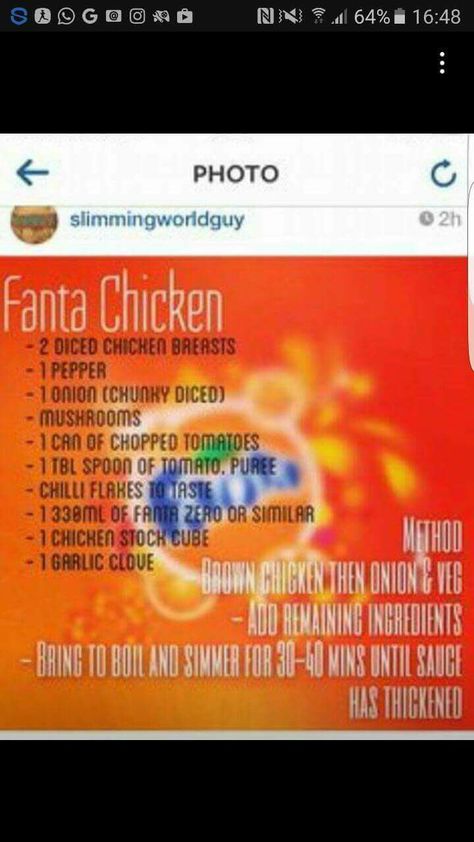 Fanta Chicken, Slimmers World Recipes, Sw Meals, Sweet And Sour Chicken, Low Cal Recipes, Sweet And Sour, Healthy Snacks Recipes, Chicken Recipe, Diet Recipes