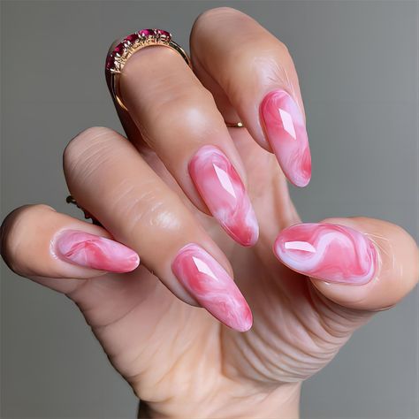 PRICES MAY VARY. Package Contents:Press on nails pink white marbling contains 24 fake nails,nail file,24 jelly glues,12 different sizes nails,and so on.Stick on nails in various sizes,convenient for you to choose the nail tips that suits your nails. Easy To Use:Almond marnle pattern press on nails not need to spend a lot of time and money at the nail salon,you can do it anytime,anywhere.You can achieve the same impressive professional results at home in just a few simple steps. High Quality:Pink Long Nail Designs, Almond Nails Designs, Almond Nail, Pink Nail Designs, Nail Forms, Stick On Nails, Marble Nails, Valentine's Day Nails, Artificial Nails