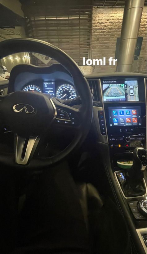 Infiniti Aesthetic, Infiniti Q50 Aesthetic, Infiniti Car Aesthetic, Black Suv Aesthetics, Infiniti Q50 Blacked Out, Black Sparkly Car Interior, Black Car Aesthetics Inside, Infiniti Q50 Interior, Infiniti Q50 Black