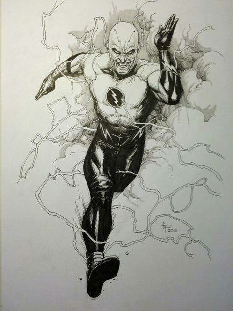 Artist © Gary Frank. Reverse Flash Superheroes Drawing, Shadow Shapes, Dc Speedsters, Flash Sketch, Gary Frank, Draw Comic, Flash Characters, Flash Drawing, Comic Sketch