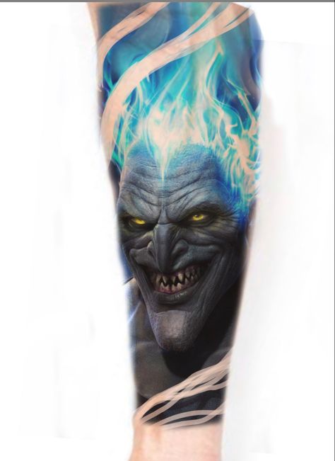 Hades Design, Bullet Tattoo, Hades Tattoo, Half Sleeve Tattoos Drawings, Greek Mythology Tattoos, Art Zine, Biomechanical Tattoo, Famous Tattoos, Joker Tattoo