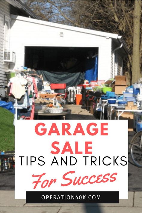 Follow our garage sale tips and tricks on advertising, organization, pricing, and leftovers then you will have great yard sale success! Garage Sale Pricing Guide, Successful Garage Sale, Yard Sale Hacks, Garage Sale Organization, Yard Sale Organization, Garage Sale Tips, Garage Sale Signs, Money Honey, Thrifty Living