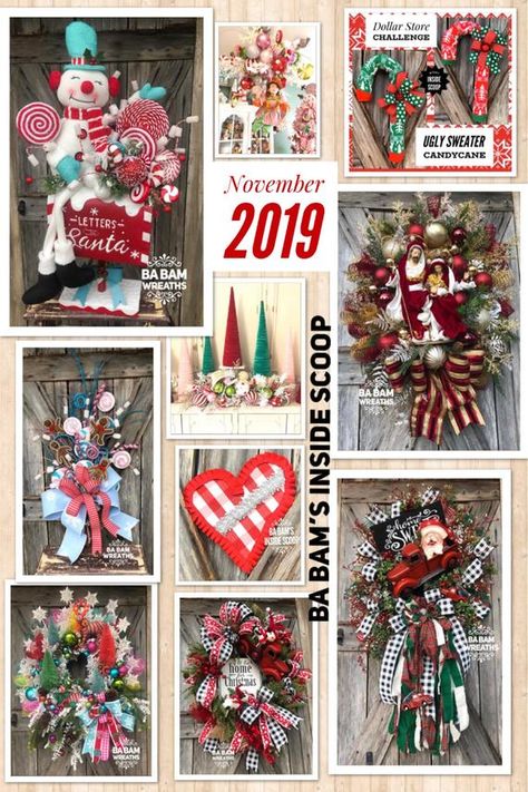 How To Video - BaBamWreaths Ba Bam Wreaths, Wreath Inside, Gingerbread Christmas Decor, Wreath Supplies, Halloween Signs, Christmas Signs, Christmas Inspiration, Wreaths For Front Door, 4th Of July Wreath