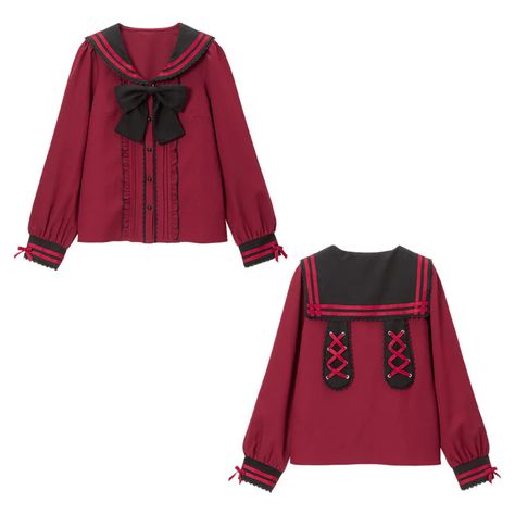 Jirai Kei, Red Blouses, Dream Wardrobe, Wardrobe, Lace, Red