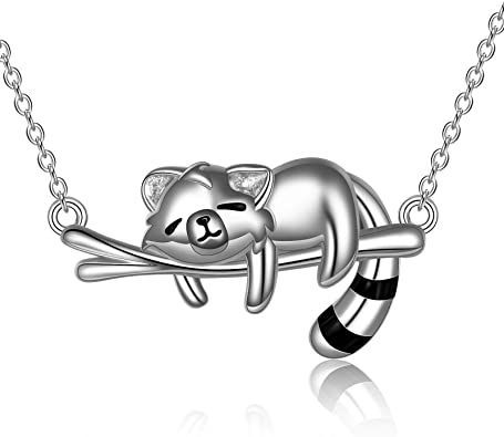 ONEFINITY Red Panda Gifts Necklace Sterling Silver Red Panda Pendant Necklaces Cute Red Panda Jewelry Gifts for Women Girls Funny Necklace, Panda Jewelry, Panda Necklace, Necklaces Cute, Red Pendant Necklace, Panda Gifts, Cow Gifts, Jewellery For Women, Red Pendants