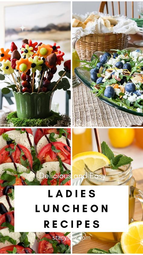 Ladies Lunch Ideas Recipes, Luncheon Party Ideas, Widows Luncheon Ideas, Luncheons For Ladies, Bistro Lunch Ideas, Luncheon Salads Ladies, Simple Luncheon Menu Ideas, Mother Daughter Luncheon Ideas, Easy Ladies Luncheon Ideas