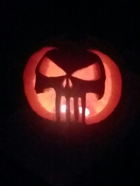 Pumpkin Carved, Pumpkin Carving Stencils, Halloween Pumpkin Carving, Carving Stencils, Pumpkin Carving Patterns, Pumpkin Carvings, Pumpkin Carving Ideas, The Punisher, Halloween Pumpkins Carvings