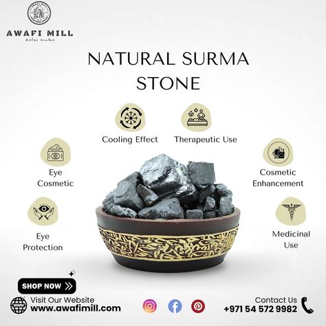 🌿 Discover the Timeless Beauty of Natural Surma Stone 🌿 Experience the traditional and natural allure of our premium Natural Surma Stone. Known for its historical and cultural significance, Surma (or Kohl) Stone has been used for centuries in various regions for its aesthetic and health benefits. ✨ Key Features ✨ 🔥 Authentic and Natural: Our Surma Stones are sourced directly from the finest natural deposits, ensuring authenticity and purity. Free from artificial additives and chemicals, th... Makeup Routines, Modern Makeup, Traditional Beauty, Tired Eyes, Eye Strain, Eye Art, Creative Makeup, Medical Supplies, Beauty Secrets