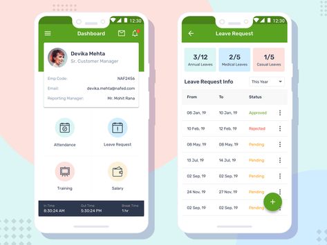 Attendance App, Peer Recognition, App Form, App Design Layout, Ios App Design, Ui Ux App, Annual Leave, Finance App, Daily Ui