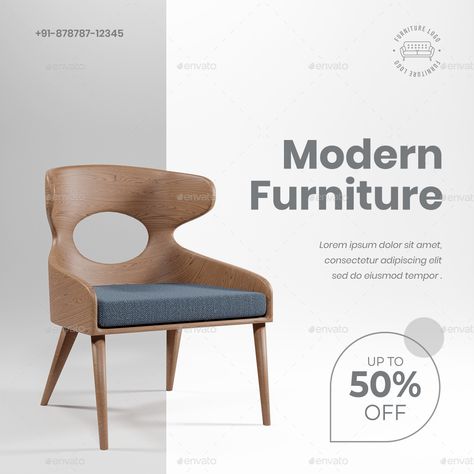 Furniture - Minimalist - Social Media Post and Stories Preview - GraphicRiver Post Design Social Media, Furniture Post, Furniture Promotion, Furniture Graphic, Professional Instagram, Social Media Ads, Social Media Advertising Design, Graphics Design Ideas, Furniture Ads