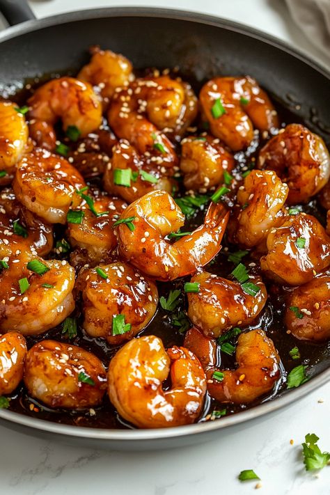 Honey Garlic Shrimp Honey Garlic Shrimp, Marinated Shrimp, Honey Garlic Sauce, Hearty Casseroles, Jumbo Shrimp, Shrimp Dishes, Delish Recipes, Garlic Shrimp, Roasts