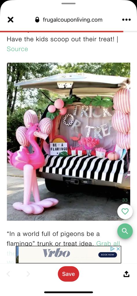 Flamingo Trunk Or Treat, Mini Mouse, Trunk Or Treat, Trunk, Flamingo, Cricut, Halloween