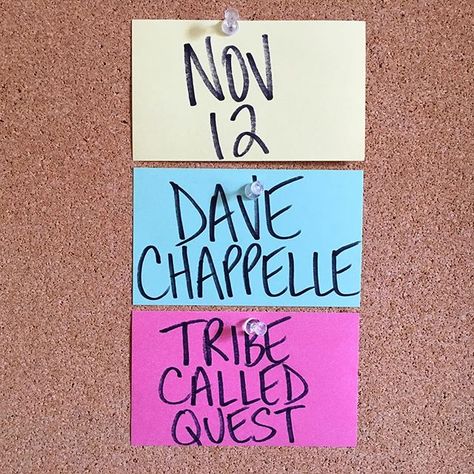 Next week! #SNL Saturday Night Live Party, A Tribe Called Quest, Tribe Called Quest, Dave Chappelle, Cue Cards, November 12th, 50th Party, Marie Gomez, Night Live