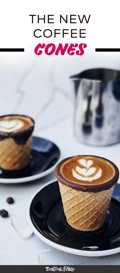 Why wouldn't you want to sip coffee from a waffle cone? #coffeeshops Coffee In A Cone, Cappuccino Machine, Coffee Business, Cups Of Coffee, Waffle Cone, New Obsession, Waffle Cones, An Ice Cream, Cold Brew Coffee