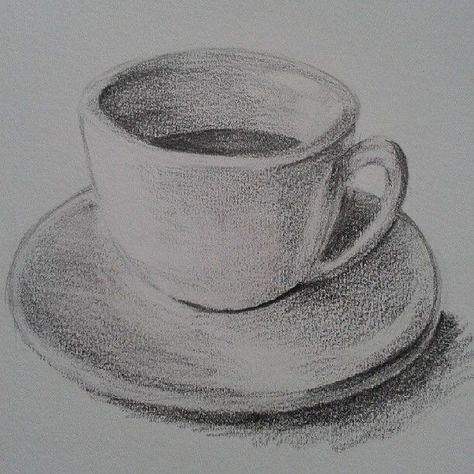 Drawing Of A Cup Of Tea, Cup Pencil Drawing, Still Life Pencil Shading, Easy Still Life Drawing, Tea Cup Drawing, Honey Lemon Tea, Still Life Sketch, Pencil Drawing Ideas, Shading Drawing