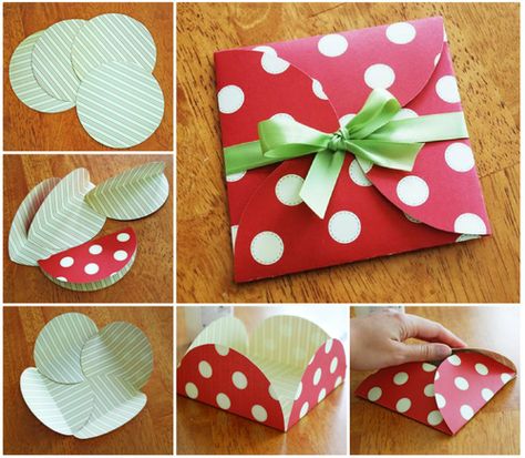 DIY Gift Craft Projects Diy Envelope Template, Handmade Journals Diy, Circle Crafts, Gift Card Envelope, Diy Envelope, Handmade Envelopes, Gift Envelope, Diy Gift Box, Diy Crafts For Gifts