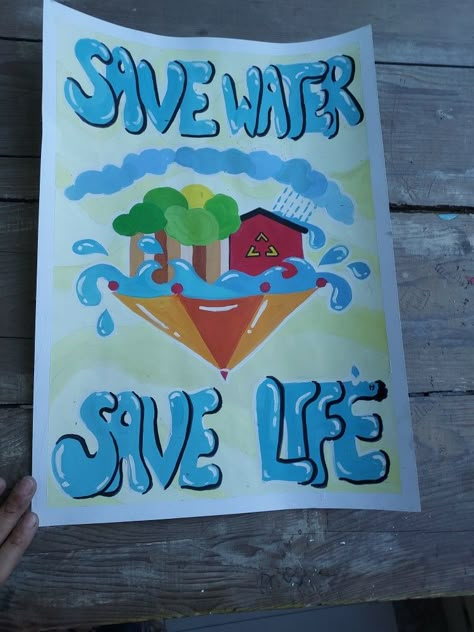 Handmade Poster Ideas, Poster Making Topics, Water Conservation Poster, Save Water Drawing, World Environment Day Posters, Save Water Poster Drawing, Save Water Poster, Elementary Drawing, Earth Day Drawing