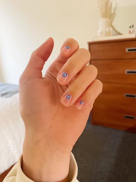 Trendy nail design 2021 short nails Short Nails Evil Eye Design, Evil Eye Nail Design, Eye Nail Design, Boy Nails, Evil Eye Nail, Color Manicure, Evil Eye Nails, Mens Nails, Hippie Nails