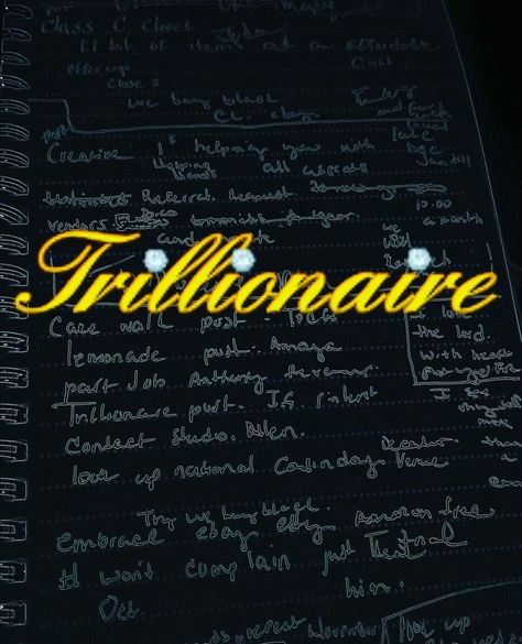 My dad use to say don't be a billionaire become a trillionaire. Inroducing the TRILLIONAIRE thoughts on my creative pad. Before we close the week out on the letter T. Share your Trillionaire thoughts and TRUST that each thought will come to past. #trillionaire #letter #creative #share #idea #money #entrepreneur #getmoney #atlantaga @whatnowatlanta @whenwespeaktv Multi Trillionaire, Trillionaire Lifestyle, Young Success, The Letter T, Vision Board Affirmations, Manifestation Board, Marketing Consultant, Money And Happiness, Rich Life