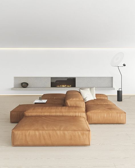 ЧАЙКА on Behance Soft Sofa, Minimalist Furniture, Minimalist Interior, Interior Furniture, Modular Sofa, Room Sofa, 인테리어 디자인, Modern Living, Sofa Design