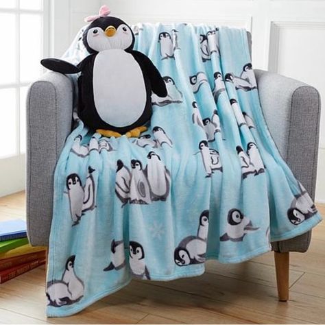 Super Cute! Penguin Huggable Friend & Throw Set Cute Penguin, Cute Penguins, Plush Blanket, Gift For Kids, Stuffed Animal, Stuffed Animals, Pet Toys, Penguins, Kids Toys