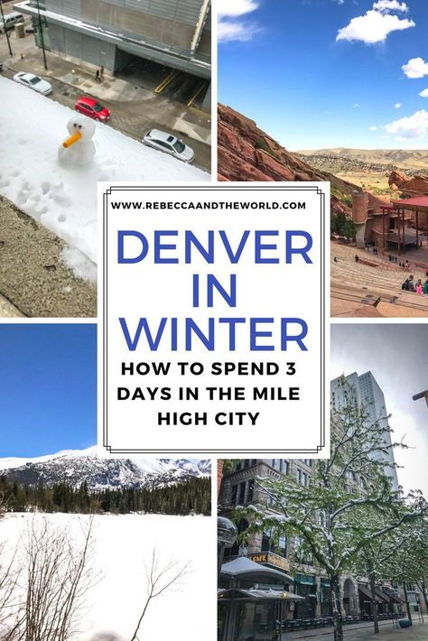 Denver in winter: How to spend 3 days in the Mile High City, snow included! While Denver is a top choice all year round, I was surprised at how much there was to do during winter. This guide walks you through what to do in Denver, where to eat and where to sleep. ##colorado #vacation #mountainvacation Denver In Winter, Denver Travel Guide, Weekend In Denver, Denver Activities, Denver Trip, Denver Vacation, City Snow, Denver Travel, Visit Denver