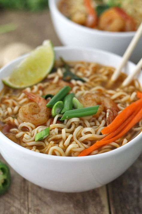 Chili Lime Shrimp Ramen Soup Shrimp Ramen Soup, Shrimp Ramen Noodles, Homemade Ramen Noodles, Ramen Soup Recipes, Shrimp Ramen, Chili Lime Shrimp, Chili Lime Seasoning, Homemade Ramen, Ramen Noodle Recipes