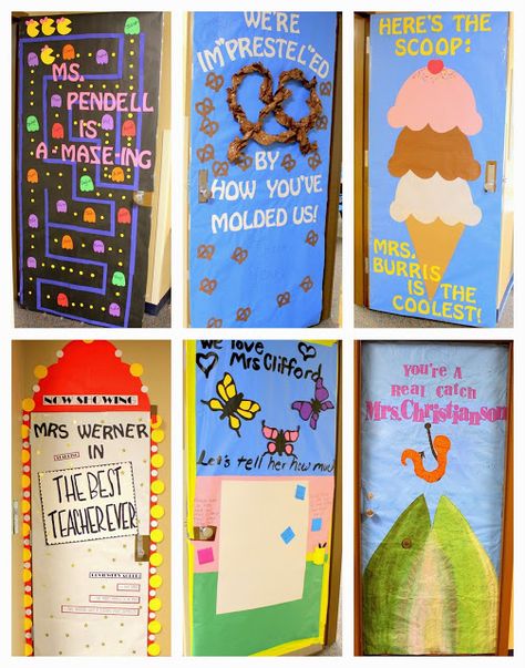 Crafty Sisters: Teacher Appreciation Door Decorations 2015 Teacher Appreciation Week Door, Teacher Appreciation Door, Teacher Appreciation Door Decorations, Teacher Appreciation Poster, Teacher Door Decorations, Teacher Appreciation Themes, Teacher Appreciation Doors, Birthday Door, School Door Decorations