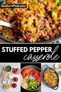 Thanksgiving Menu Ideas Traditional, Pepper Casserole, Thanksgiving Dinner Ideas, Stuffed Pepper Casserole, Thanksgiving Food Sides, Chicken Appetizers, Thanksgiving Menu Ideas, Stuffed Pepper, Easy Meal Plans