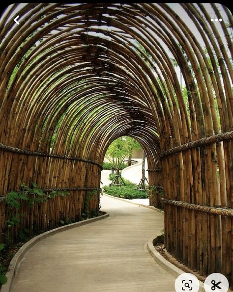 Bamboo Landscape Ideas, Bamboo Ideas Outdoor, Guadua Ideas, Ecolodge Architecture, Taman Air, Outdoor Restaurant Design, Bamboo House Design, Resort Architecture, Bamboo Architecture