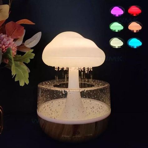 Raining cloud humidifier rain cloud diffuser night light diffuser white noise zen rauning cloud essential oil aromatherapy Raining Cloud Humidifier, Rain Cloud Diffuser, Unique Bedside Lamp, Defusers Home Decor, Rain Cloud Humidifier, Raincloud Humidifier, Mushroom Humidifier, Humidifier Design, Night Lights Aesthetic