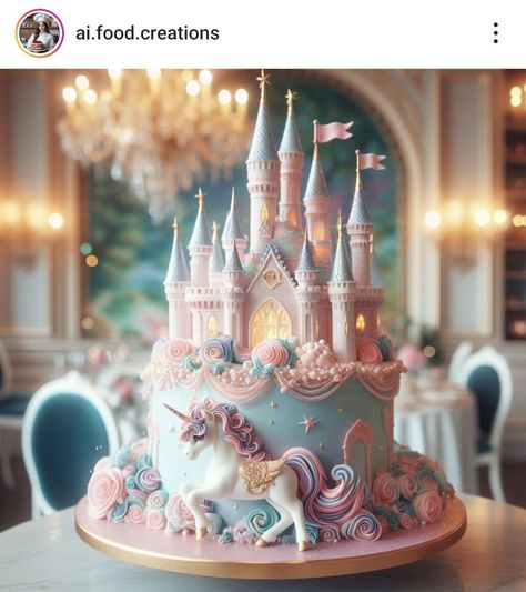 Castle Cakes, Cake Unicorn, Vintage Birthday Cakes, Cake Kids, Cinderella Cake, Cupcake Cake Designs, Castle Cake, 1st Birthday Cakes, Princess Castle