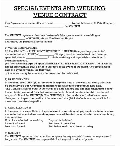 Wedding Venue Contract Template Unique 43 Contract Agreement formats Event Space Business, Event Venue Business, Event Planning Contract, Rental Contract, Wedding Contract, Event Planning Organization, Event Venue Spaces, Party Planning Business, Event Planning Template