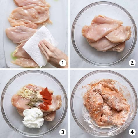 Plain Yogurt Chicken Marinade, Air Fried Greek Yogurt Chicken, Yogurt Marinated Fried Chicken, Plain Yogurt Chicken Recipes, Marinating Chicken With Yogurt, Greek Yogurt Chicken Baked, Salt Free Chicken Marinade, Greek Yogurt Chicken Marinade Air Fryer, Greek Yogurt Fried Chicken