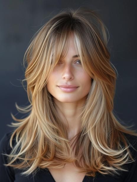 Long Shaggy Layers With Curtain Bangs, Blowout With Curtain Bangs Long Hair, Messy Layers With Curtain Bangs, Medium Length Haircut With Layers And Curtain Bangs Blonde, Curtain Bangs Long Hair Over 40, Long Hair Layered With Curtain Bangs, Curtain Bangs Long Hair Layers Straight, Curtain Bangs Long Shag, Long Hair With Curtain Bangs Round Face