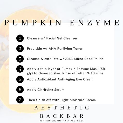 Pumpkin Enzyme Facial, Facial Protocol, New Esthetician, Esthetician Salon, Esthetician Facial, Pumpkin Enzyme Mask, Esthetician Inspiration, Spa Stuff, Therapy Business