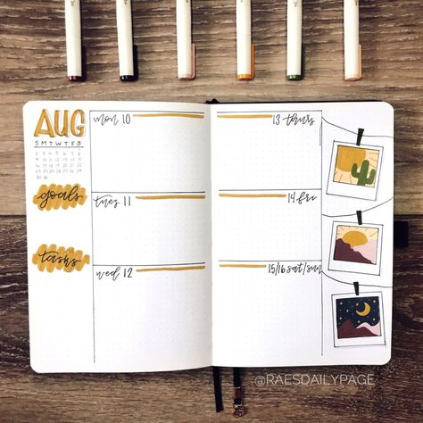 August Bullet Journal Weekly Spread, August Weekly Spread Bullet Journal, August Bullet Journal Calendar, Bujo Polaroid, August Cover Page, September First, August Bullet Journal, Bullet Journal August, Bullet Journal Weekly Layout