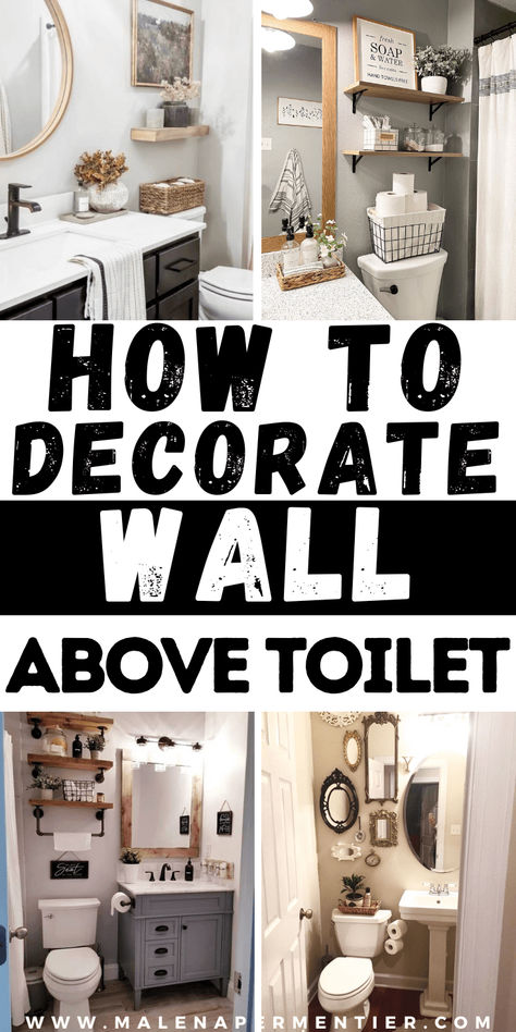 29 Stunning Above Toilet Decor Ideas To Recreate Now Above Toilet Decor, Toilet Decor Ideas, Bathroom Wall Decor Diy, Above Toilet, Toilet Decor, Bathroom Counter Decor, Bathroom Decor Themes, Bathroom Shelf Decor, Small Bathroom Ideas On A Budget