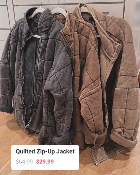 Fitted Quilted Jacket With Zipper For Winter, Casual Hooded Quilted Jacket With Zipper, Winter Quilted Jacket With Corduroy Collar, Forever 21 Quilted Jacket, Forever 21 Quilted Zip Up Jacket, Quilted Jacket Outfit, Athleisure Wear, Fashion Studio, Feminine Outfit