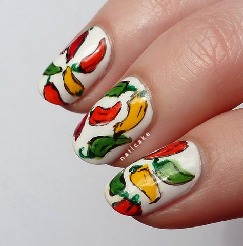 #nailart #nails Pepper Nail Art, Pepper Nails, Couch Surfing, Nails 2015, Nail Room, Nail Pictures, Chile Pepper, Chilli Pepper, I Love Nails