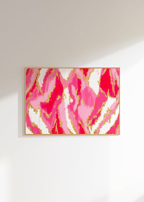 Painting Preppy, Room Decor For Teens, Room Decor College, Art Apartment Decor, Wall Art Apartment, Art Apartment, College Dorm Decor, Pink Abstract Painting, Maximalist Wall