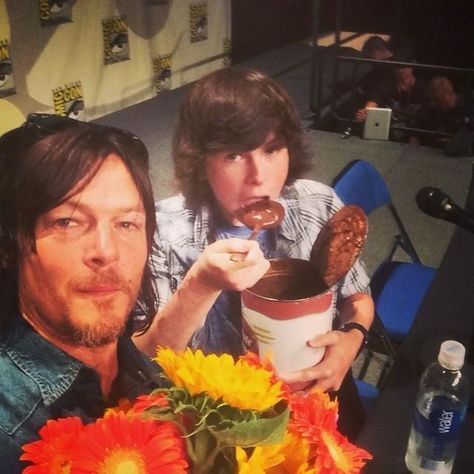 Chandler Riggs, Norman Reedus, Flowers