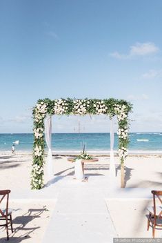 Dominican Republic wedding ceremony - beach wedding ceremony  greenery and white floral arch {ShoeBox Photography} Dominican Republic wedding ceremony - beach wedding ceremony  greenery and white floral arch {ShoeBox Photography} Beach Wedding Gazebo, Wedding Ceremony Greenery, Beach Wedding Ceremony Ideas, Ceremony Greenery, Gazebo Beach, Mother Of Bride Makeup, Enchanted Forest Wedding Theme, Sage Green Wedding Colors, Wildflower Wedding Theme