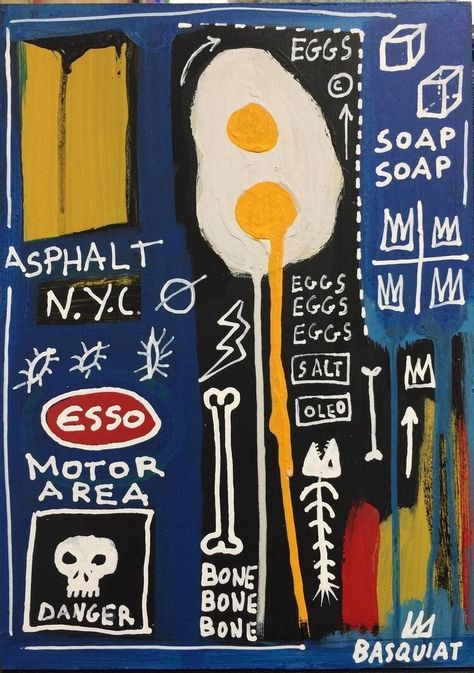 art-Walk — immafuster: Jean-Michel Basquiat - Eggs... Jean Michel Basquiat, Jean Michel, Manhattan, Brooklyn, Abstract Painting, Tumblr, Art